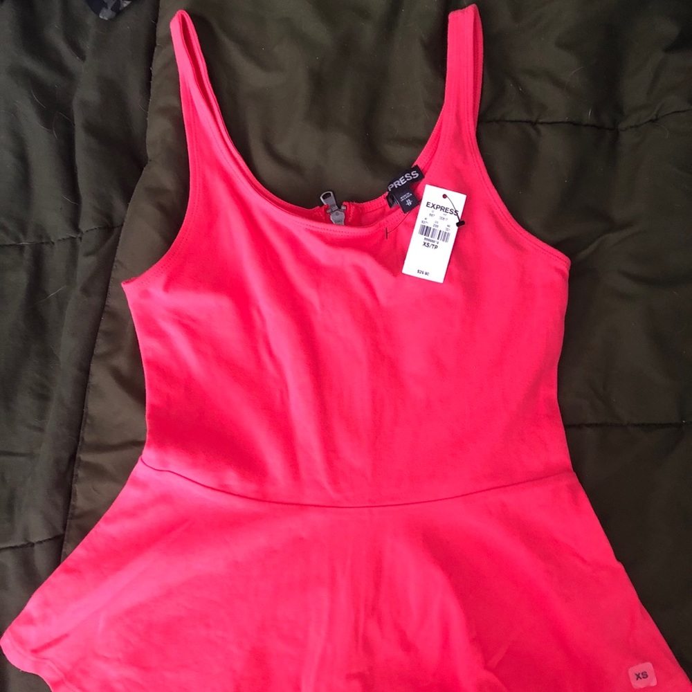 NWT Express Coral peplum, sleeveless top